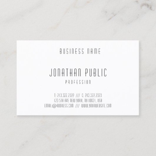 Carte De Visite Professionnel Moderne Simple Modèle élégant (Devant)
