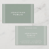 Carte De Visite Professionnel Moderne Simple Modèle Élégant Vert (Devant / Derrière)