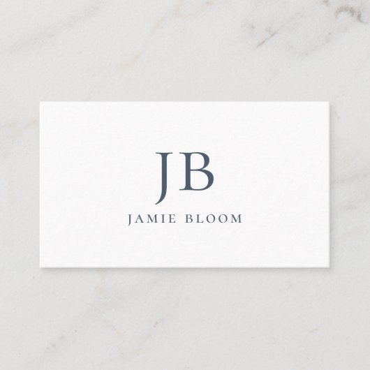 Carte De Visite Professionnel Moderne Simple Monogramme Initial Ma (Devant)