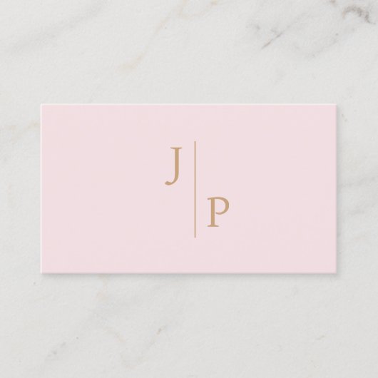 Carte De Visite Professionnel Moderne Simple Monogramme Rose (Devant)