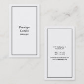 Carte De Visite Professionnel Moderne Simple Noir & Blanc (Devant / Derrière)