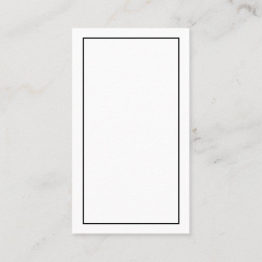 Carte De Visite Professionnel Moderne Simple Noir & Blanc (Dos)