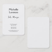 Carte De Visite Professionnel Moderne Simple Noir & Blanc (Devant / Derrière)