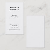 Carte De Visite Professionnel Moderne Simple Noir & Blanc (Devant / Derrière)