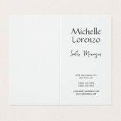 Carte De Visite Professionnel Moderne Simple Noir & Blanc (Extérieur déplié)