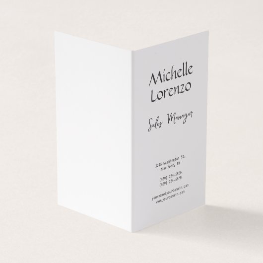 Carte De Visite Professionnel Moderne Simple Noir & Blanc (Extérieur)