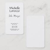 Carte De Visite Professionnel Moderne Simple Noir & Blanc (Devant / Derrière)