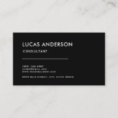 Carte De Visite Professionnel Moderne Simple Noir Minimaliste (Devant)