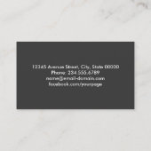 Carte De Visite Professionnel Moderne Simple Noir Minimaliste (Dos)