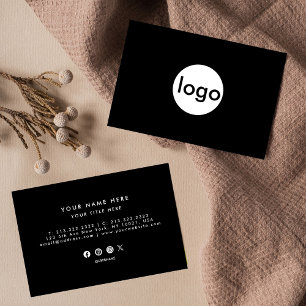Carte De Visite Professionnel Moderne Simple Noir Minimaliste