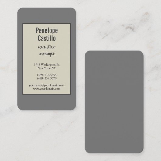 Carte De Visite Professionnel Moderne Simple Plain (Devant / Derrière)