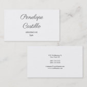 Carte De Visite Professionnel Moderne Simple Plain manuscrit (Devant / Derrière)