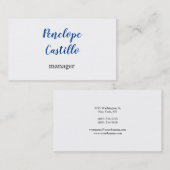 Carte De Visite Professionnel Moderne Simple Plain manuscrit (Devant / Derrière)