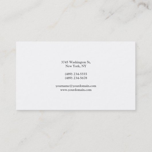 Carte De Visite Professionnel Moderne Simple Plain manuscrit (Dos)