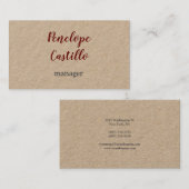 Carte De Visite Professionnel Moderne Simple Plain manuscrit (Devant / Derrière)
