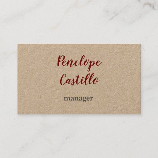 Carte De Visite Professionnel Moderne Simple Plain manuscrit (Devant)