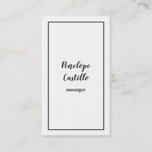 Carte De Visite Professionnel Moderne Simple Plain manuscrit