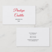 Carte De Visite Professionnel Moderne Simple Plain manuscrit (Devant / Derrière)