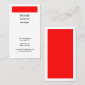 Carte De Visite Professionnel Moderne Simple Rouge & Blanc (Devant / Derrière)