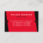 Carte De Visite Professionnel Moderne Simple Rouge & Noir (Dos)