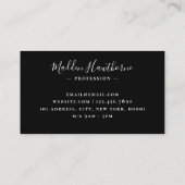 Carte De Visite Professionnel Moderne Simple Script Monogramme Ini (Dos)