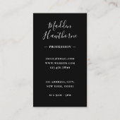 Carte De Visite Professionnel Moderne Simple Script Monogramme Ini (Dos)