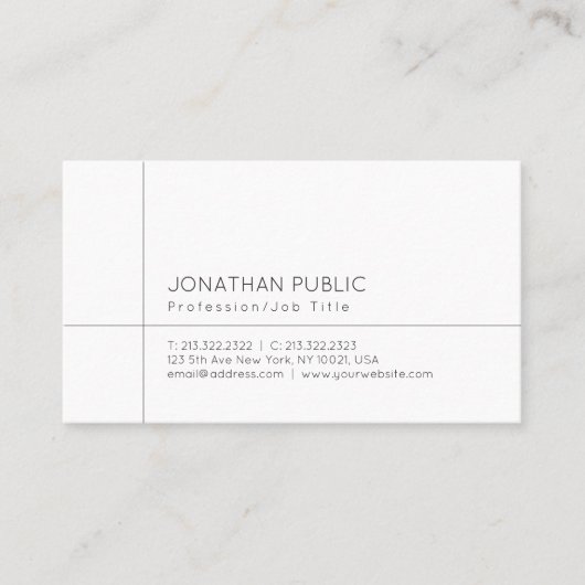 Carte De Visite Professionnel Moderne Simple Sophistiqué Simple (Devant)