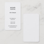 Carte De Visite Professionnel Moderne Simple Uni Noir & Blanc (Devant / Derrière)