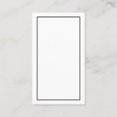 Carte De Visite Professionnel Moderne Simple Uni Noir & Blanc (Dos)