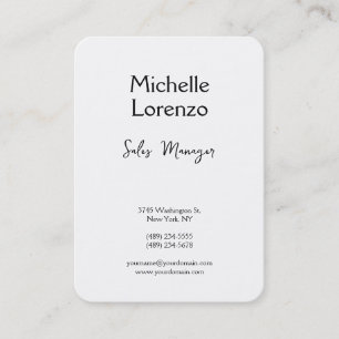 Carte De Visite Professionnel Moderne Simple Uni Noir & Blanc