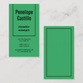 Carte De Visite Professionnel Moderne Simple Vert Mer (Devant / Derrière)
