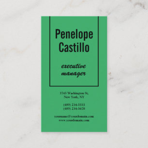 Carte De Visite Professionnel Moderne Simple Vert Mer