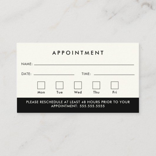 Carte De Visite Professionnel Moderne Simple Votre Prochain Rendez (Dos)