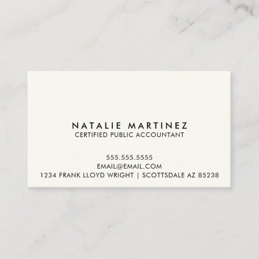 Carte De Visite Professionnel Moderne Simple Votre Prochain Rendez (Devant)