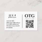 Carte De Visite Professionnel Moderne Sleek Grey Blanc Élégant (Dos)