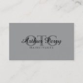 Carte De Visite Professionnel Moderne Sleek Grey Blanc Élégant (Devant)