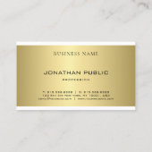 Carte De Visite Professionnel Moderne Sleek Or lisse apparence élé (Dos)