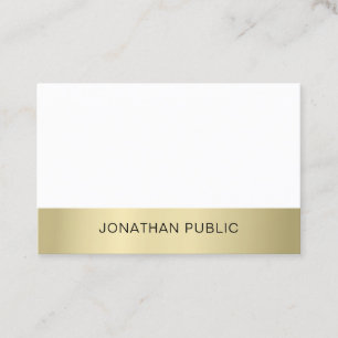 Carte De Visite Professionnel Moderne Sleek Plain Or Look Luxe
