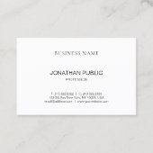 Carte De Visite Professionnel Moderne Sleek Plain Or Look Luxe (Dos)