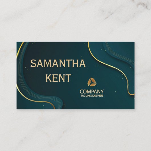 Carte de visite professionnel moderne turquoise &  (Devant)