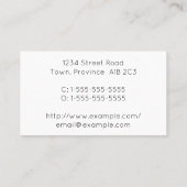 Carte de visite professionnel modeste et minimalis (Dos)