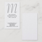 Carte de visite professionnel Monogram Pearl Grey (Devant / Derrière)