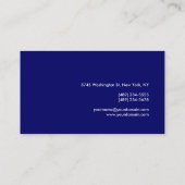 Carte de visite professionnel Monogramme bleu (Dos)