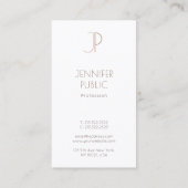 Carte De Visite Professionnel Monogramme Plain Élégant Moderne Lux (Dos)