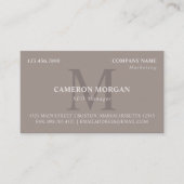 Carte De Visite Professionnel Monogrammé Taupe (Devant)