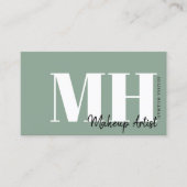 Carte De Visite Professionnel Monogramme Vert Sauge Simple (Devant)