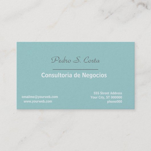 Carte De Visite Professionnel mou/bleu d'entreprise de conseiller (Devant)