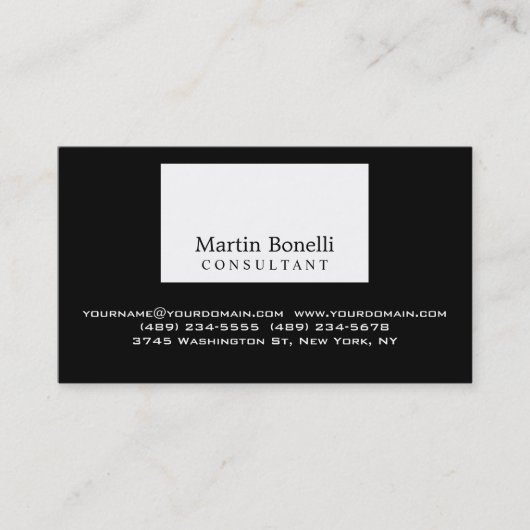 Carte de visite professionnel noir blanc (Devant)