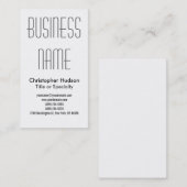 Carte de visite professionnel noir blanc (Devant / Derrière)