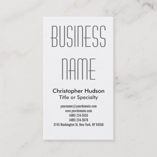 Carte de visite professionnel noir blanc (Devant)